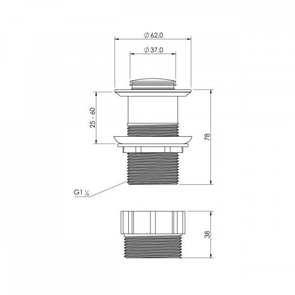 TP0516 32mm waste without overflow 01